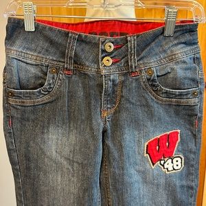 Wisconsin Badger jeans!! Size 1 Jump Around!